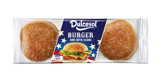 DULCESOL BURGER BUNS SESAME  6PK