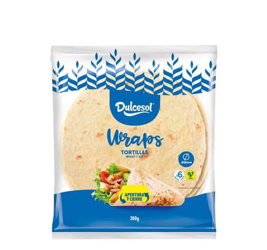 DULCESOL WRAPS TORTILLAS 360G 6PK 25CM