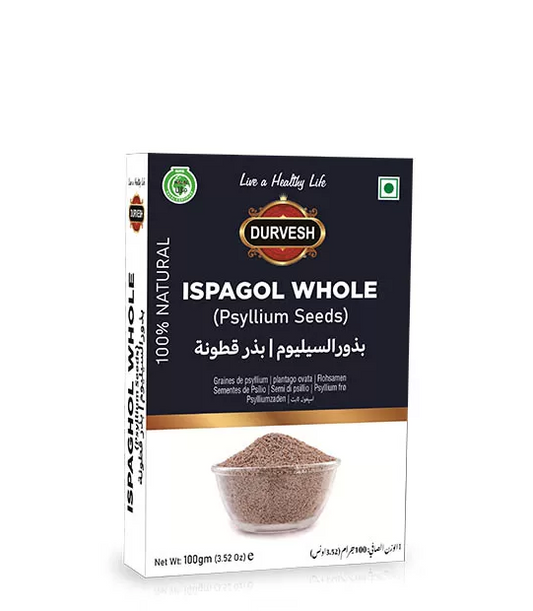 DURVESH ISPAGOL WHOLE PSYLLIUM SEED 100G