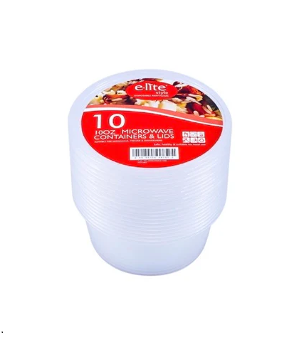 ELITE 10OZ MICROWAVE CONT 10PK