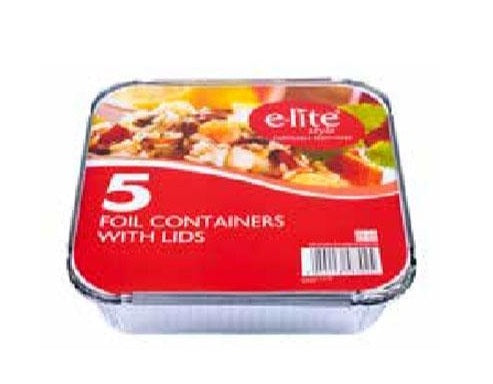 ELITE FOIL CONTAINER + LIDS 5PK