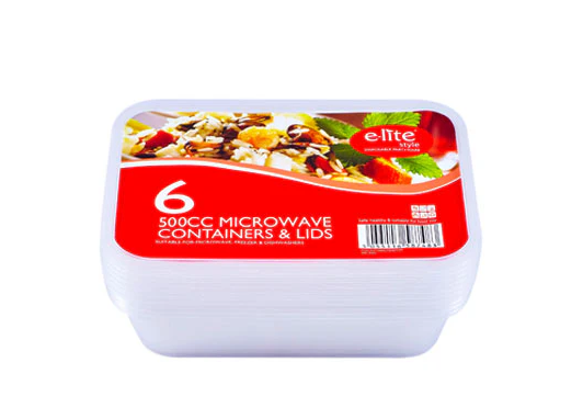ELITE MICROWAVE CONTAINER 500CC 6pack