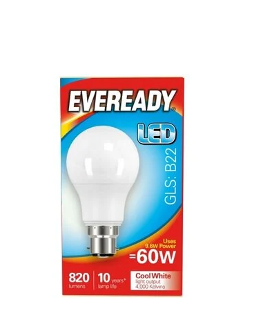 EVEREADY LED BULB WITH WHITE 8.2W