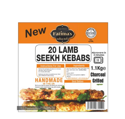 FATIMAS LAMB  SEEKH KEBAB 20PC
