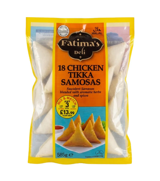 FATIMA'S CHICKEN TIKKA SAMOSA 18'S - Kashmir Watan Foodstores