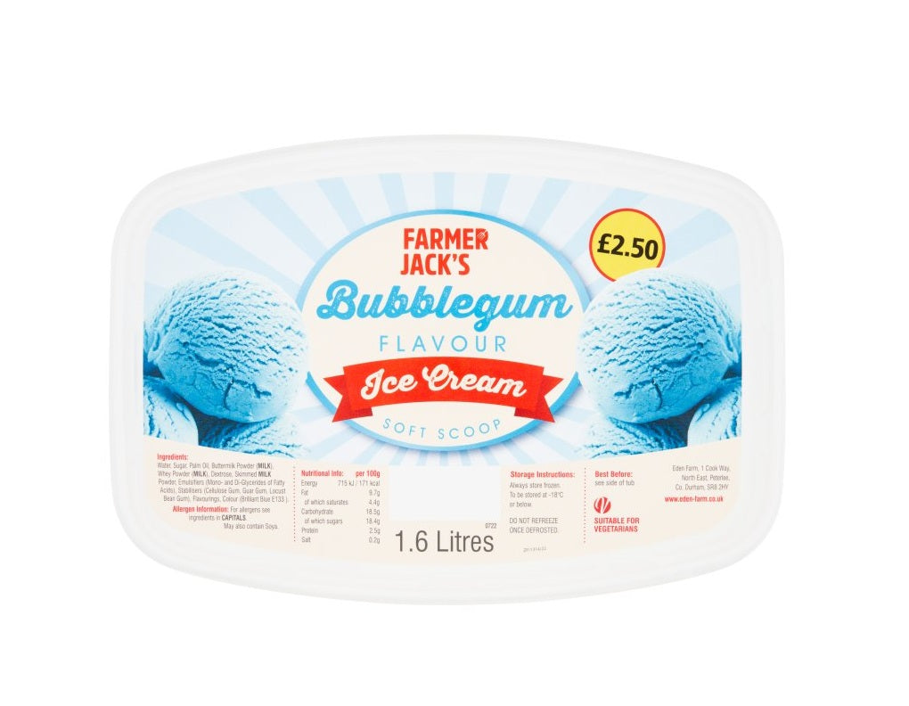 FJACK BUBBLEGUM ICE CREAM 1.6LTR PM£2.50