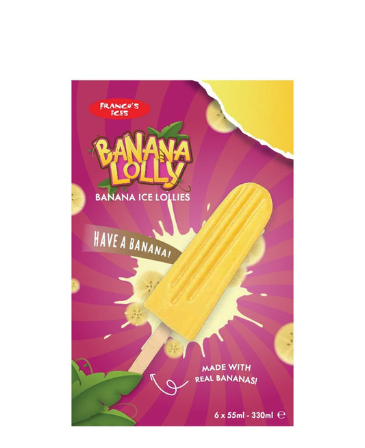 FRANCO ICE BANANA LOLLY 6X55ML 330ML PM£2