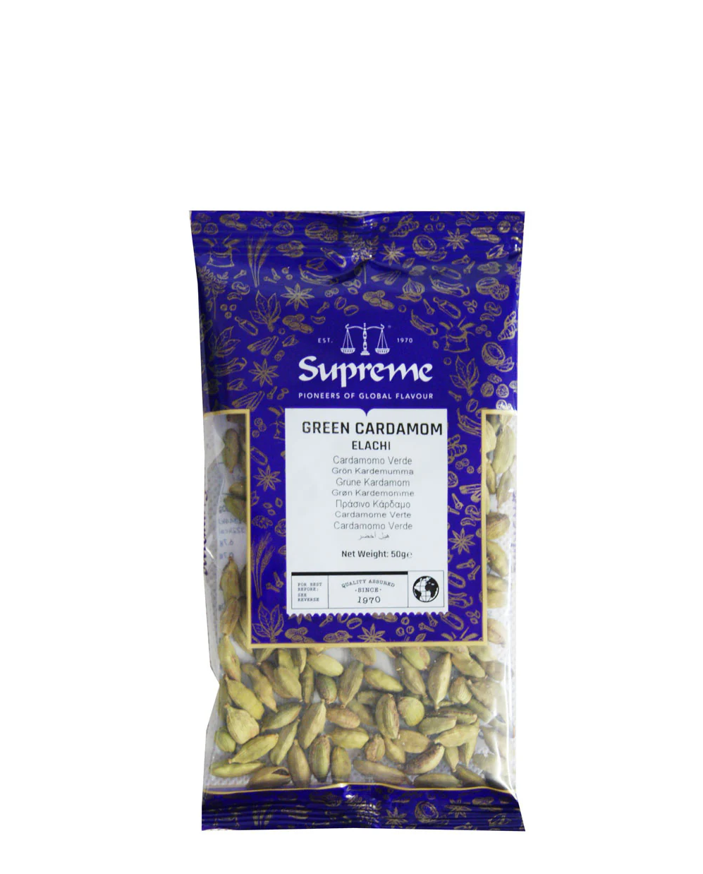 SQ GREEN WHOLE CARDAMOM 50G