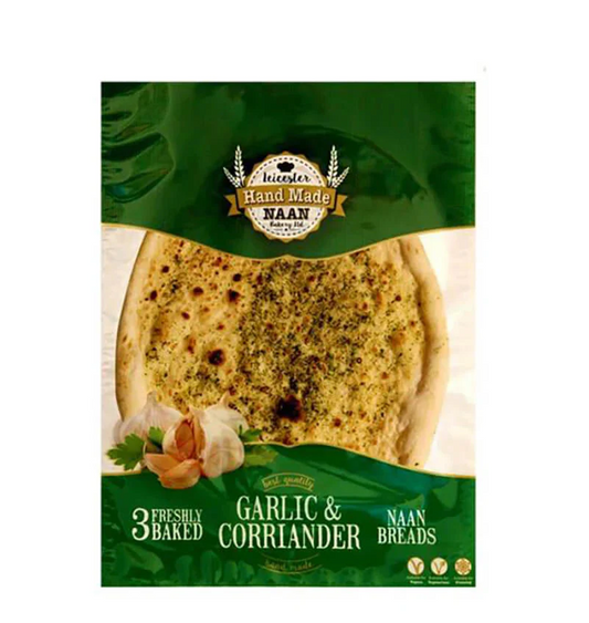 L/HAND MADE GARLIC & CORRIANDER NAAN 3PCS