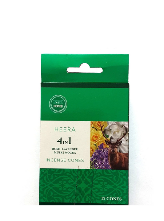 HEERA 4 IN 1 DHOOP CONES 12PCS