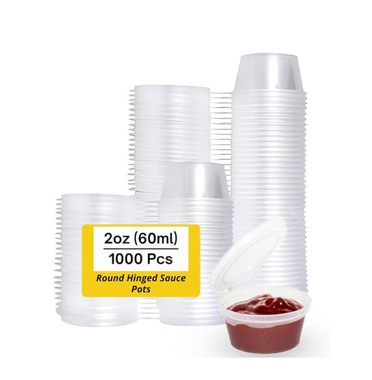 HINGED CUP & LIDS 1000PCS 2oZ