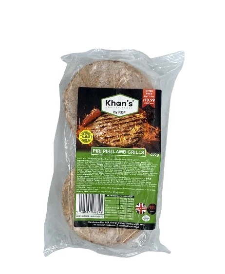 KHAN'S PIRI PIRI LAMB GRILLS 650G