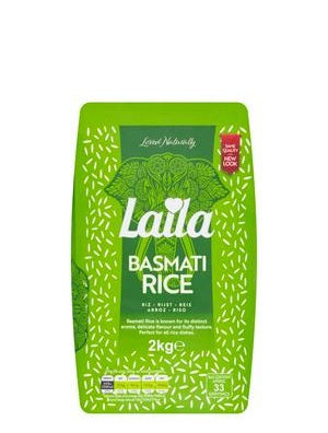 LAILA BASMATI RICE 2KG PM£3.99