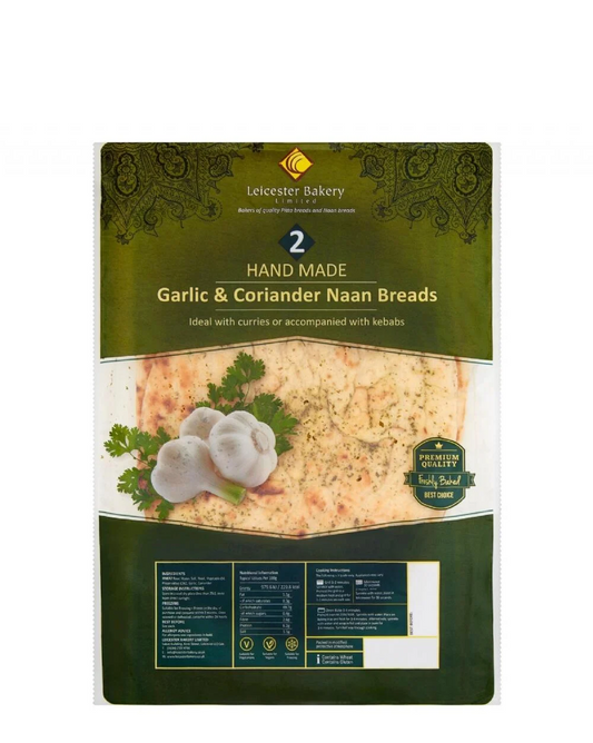 L/B LARGE NAAN BREAD GARLIC & CORIANDER 2PCS