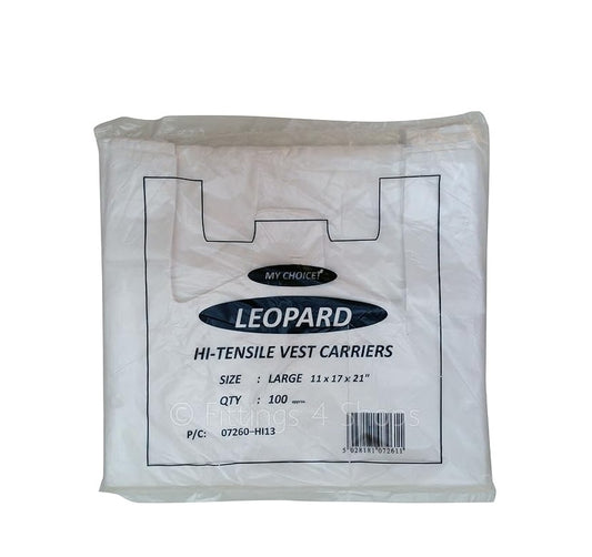 LEOPARD WHITE CARRIER BAGS 2000PK
