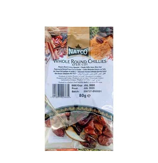 NATCO WOLE ROUND CHILLIES STEM CUT 80G
