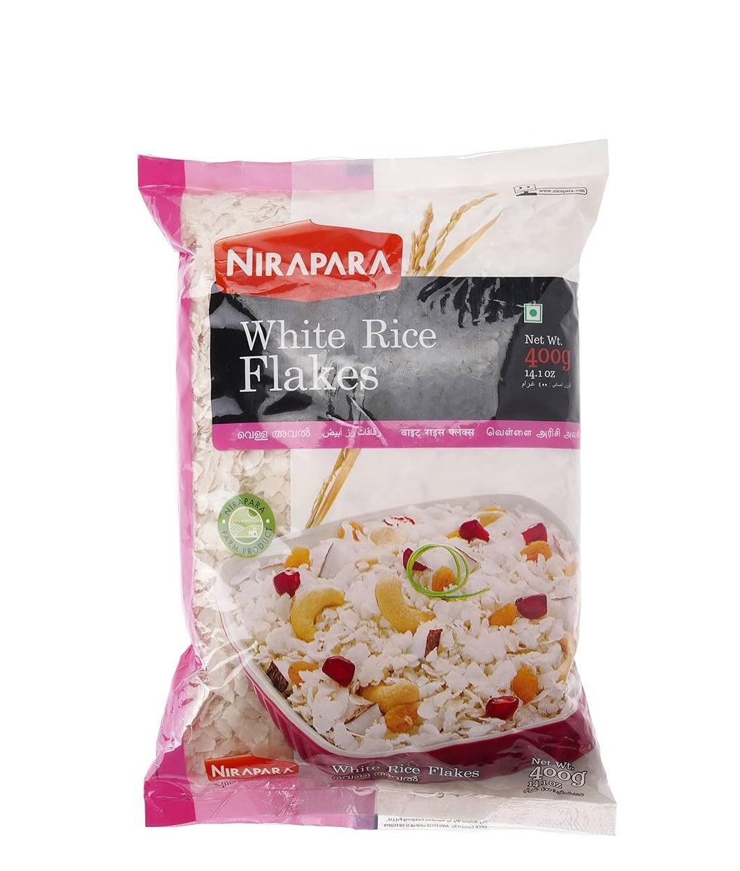 NIRAPARA WHITE RICE FLAKES AVAL 400g