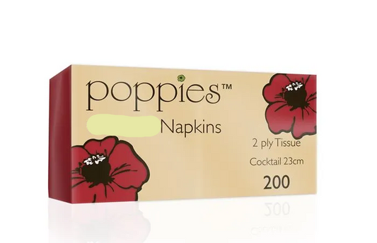 POPPIES BURGANDY NAPKINS 2PLY 100 PCS