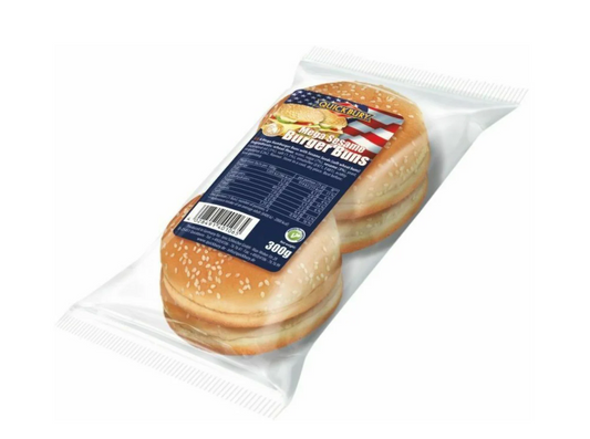 QUICKBURY MEGA SESAME BURGER BUN 300G 4PK