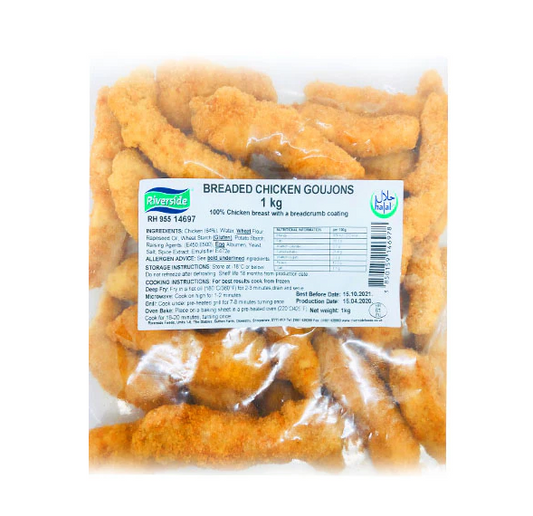 RIVERSIDE BREAD CHICK GOUJONS 1KG
