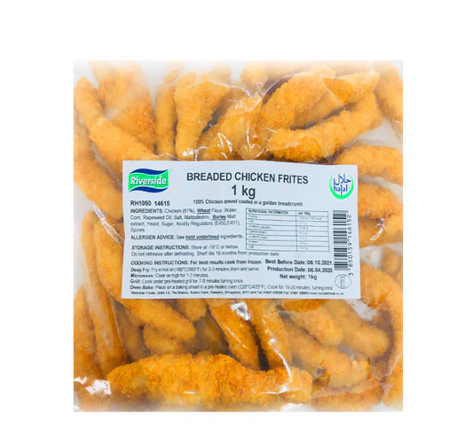 RIVERSIDE BRD CHICKEN FRITES 1KG