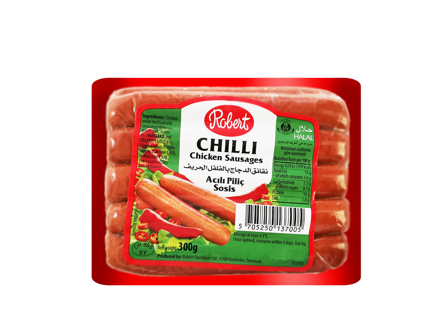 ROBERT CHICKEN CHILLI SAUSAGE 300G