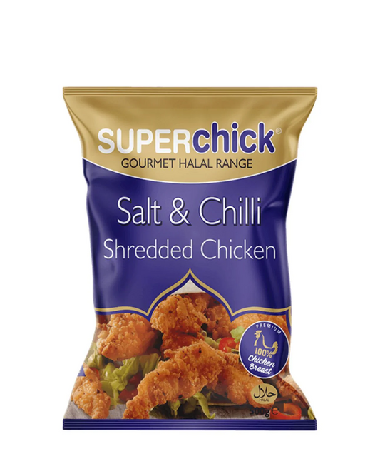 SALT & CHILLI SHREDDED CHICKEN 500G (SUPER CHICK)