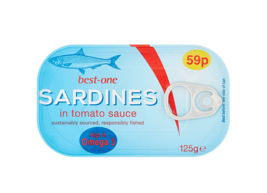 B/ONE SARDINE IN TOMATOE SAUCE 125G PM90P