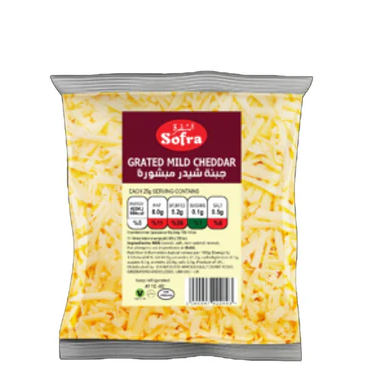 SOFRA GRATED MILD CHEDDAR CHEESE 170g  PM£1.75