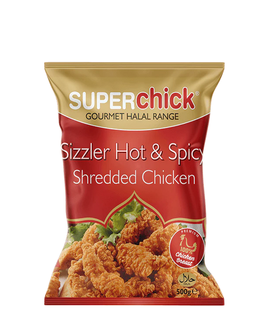 SIZZLER HOT & SPICY SHREDDED CHICKEN 500G (SUPER CHICK)