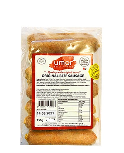 UMAR BEEF SAUSAGE 750g PM £5.99