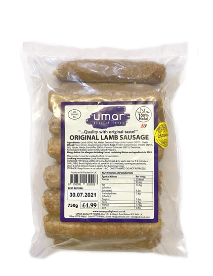 UMAR LAMB SAUSAGE 750g PM £5.99
