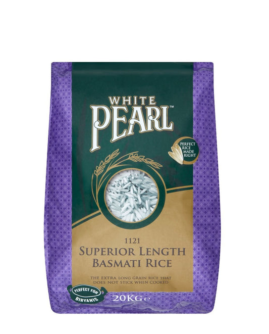 WHITE PEARL BASMATI EXTRA LONG RICE 20KG