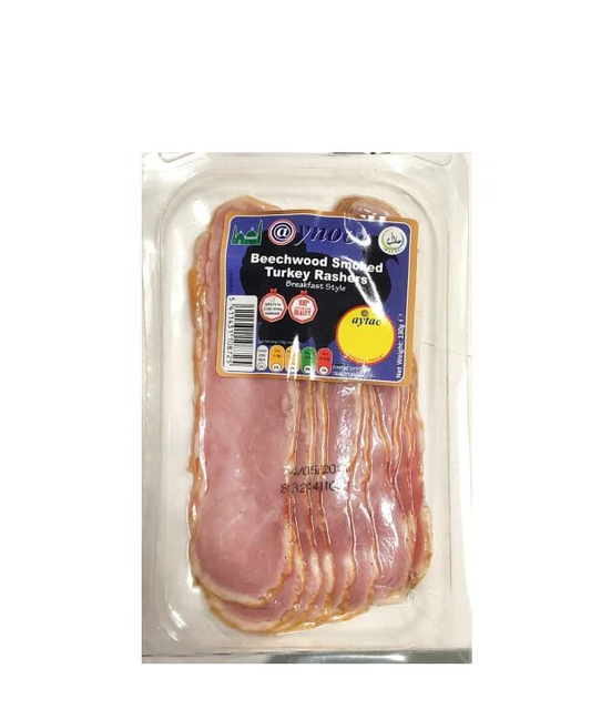 @YNOOR B-WOOD SMOKED TURKEY RASHERS 130G
