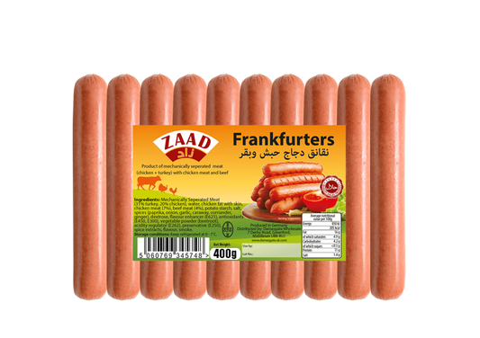 ZAAD BEEF FRANKFURTER 400G