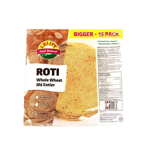 CRISPY W/WHEAT ROTI 15PK
