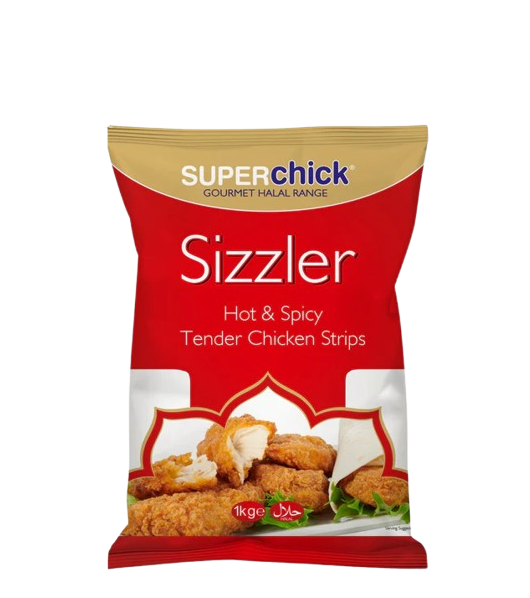 HOT & SPICY TENDER CHICKEN STRIPS 1KG (SIZZLER)