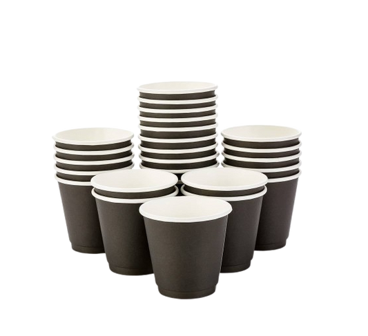 CHEFS BLACK DOUBLE CUPS 25PK 8OZ