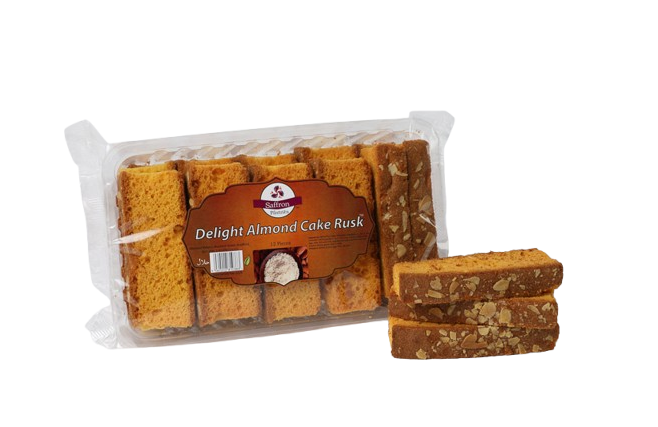SAFFRON ALMOND CAKE RUSK 12PCS