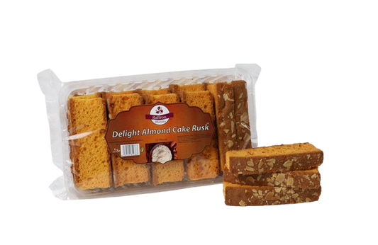 SAFFRON ALMOND CAKE RUSK 12PCS