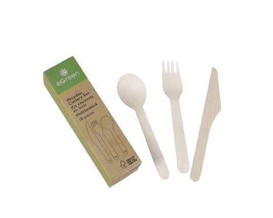 EGREEN WOODEN FORKS 18PCS