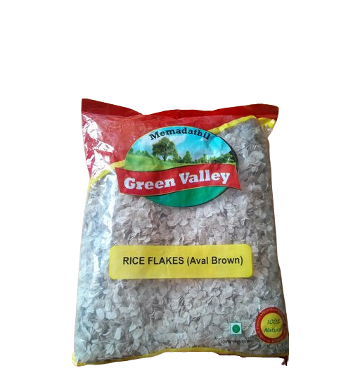 RICE FLAKES BROWN THICK 400G (GREEN VALLEY)