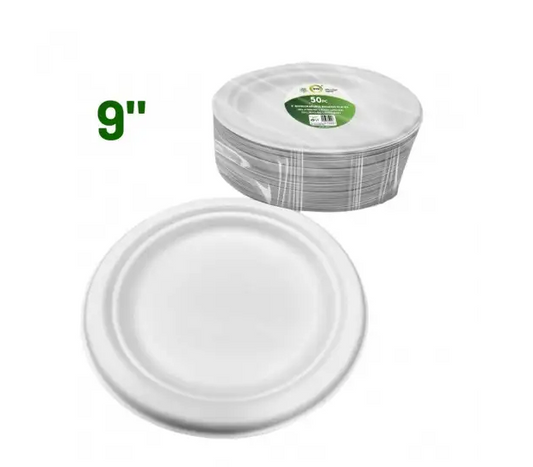 E-LITE 23CM PLATES BIODEGRADABLE 9' 50PCS